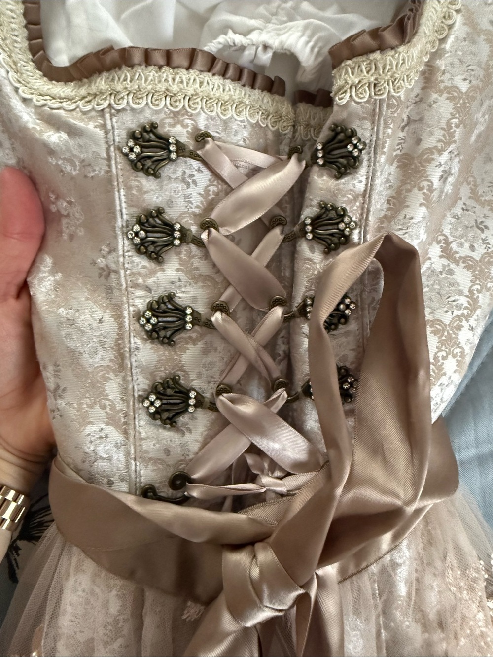 Authentic Kruger Lace Overlay Dirndl - Picture 2 of 5